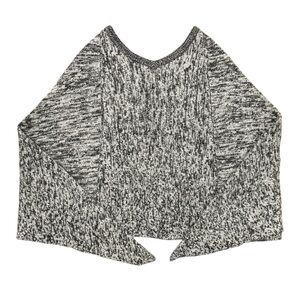 Tart Women’s Wool Blend Sweater Poncho V-Neck Heather Gray Size M/L